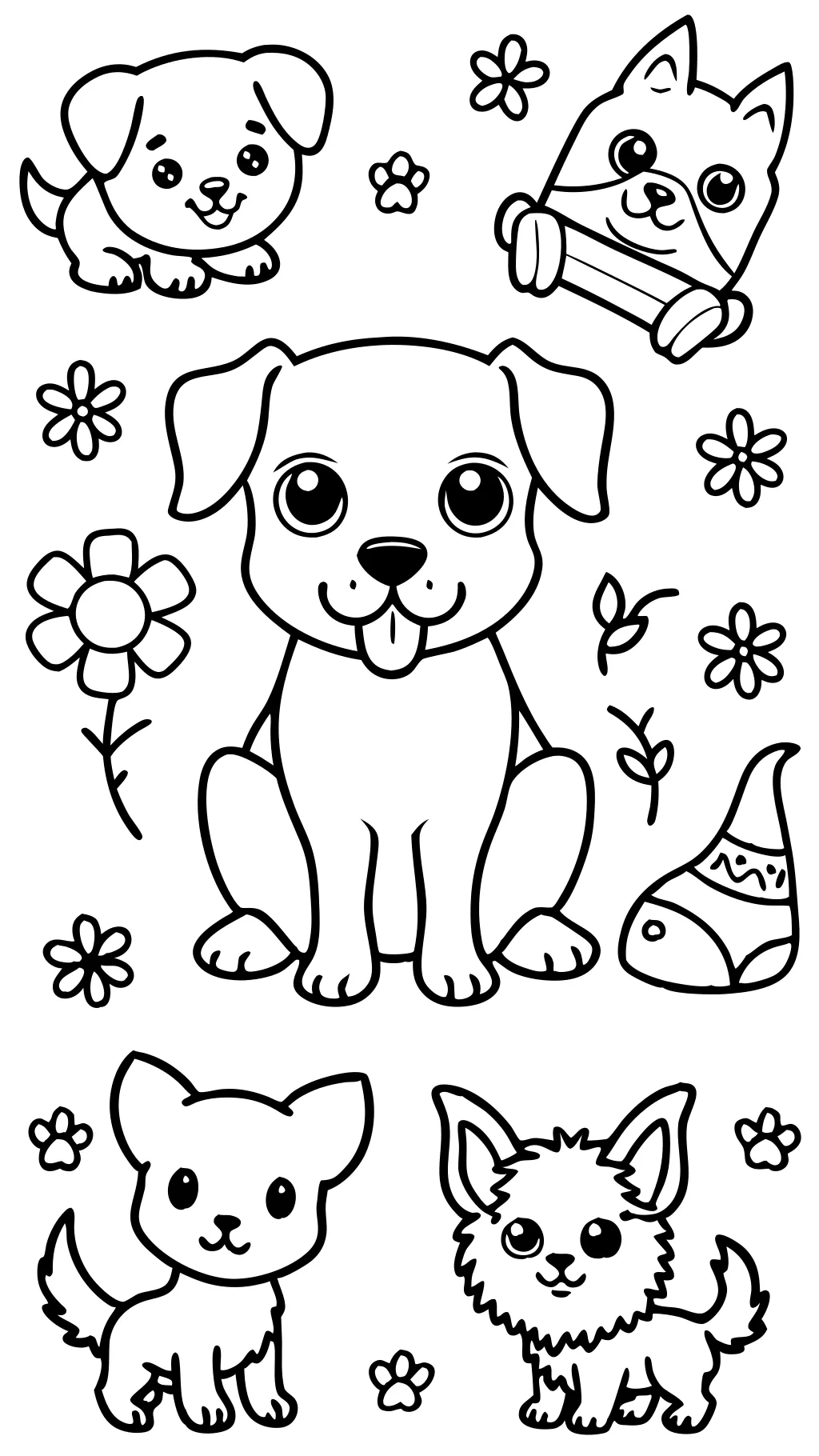 coloriage de chiots mignons